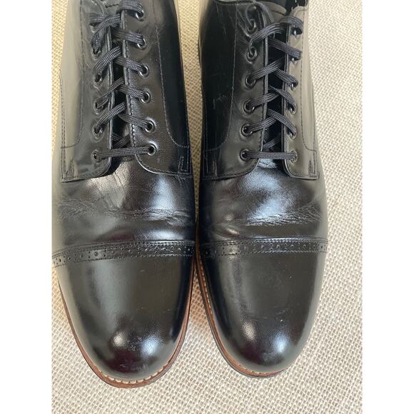 Stacy Adams Madison Black Cap Toe Oxfords, Leather, Tie up, Exc Cond, Men's 14D - Picture 6 of 10